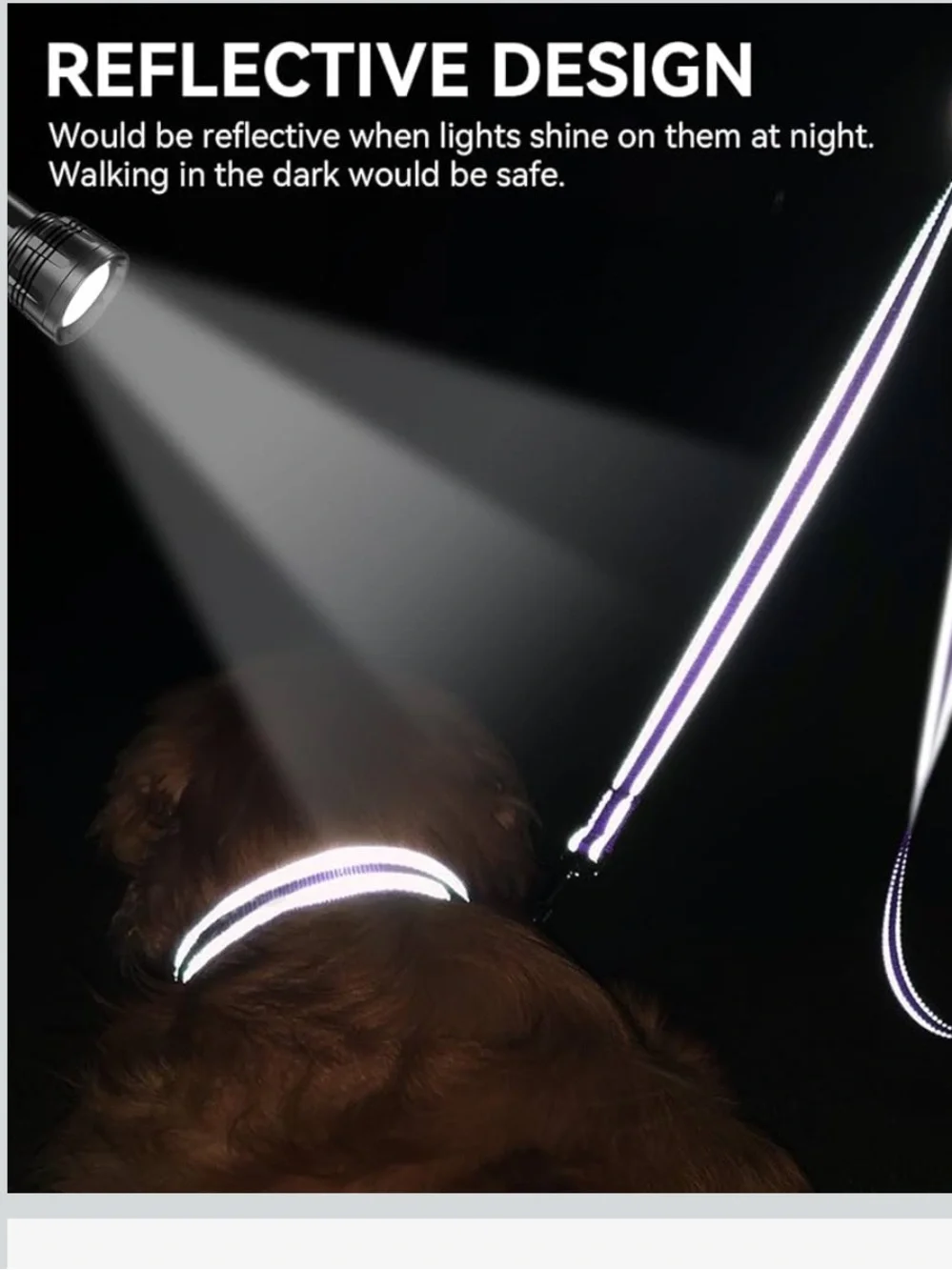 BRAND NEW Joytale Reflective Purple Dog Leash with D-Ring - 15-40 lbs - Picture 2 of 8